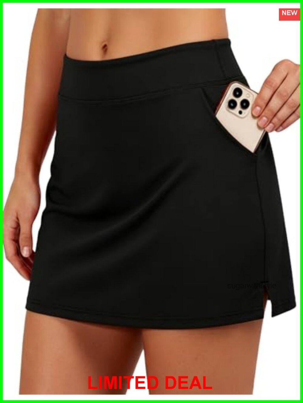 Women's A-Line Tennis Skort with Built-in Shorts and 3 Pockets